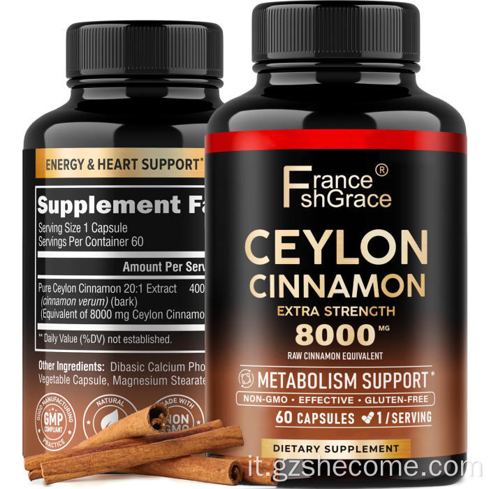 Ceylon Organic Ceylon Cinnamon Glutine Free Cinnamon Capsules